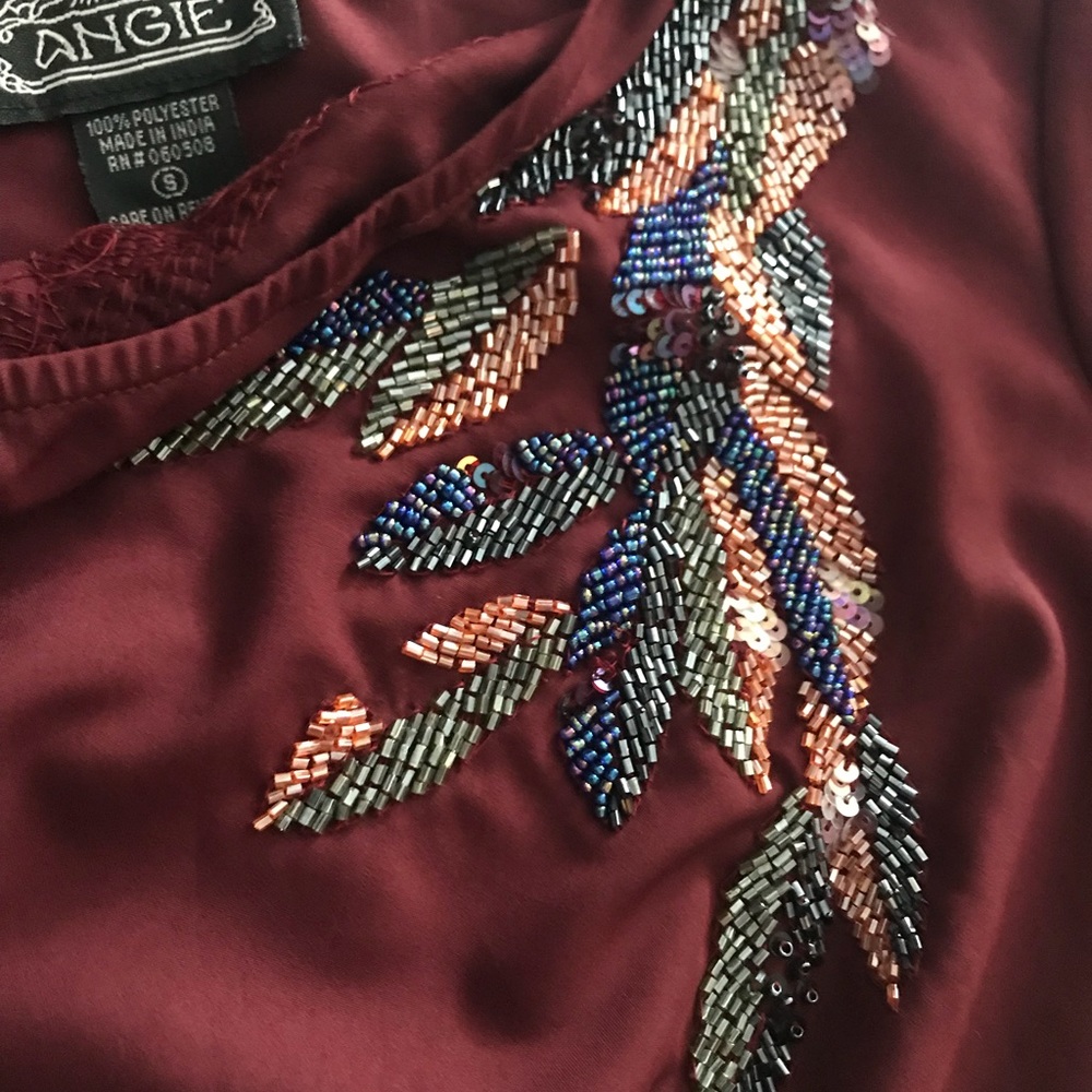Angie One shoulder burgundy dress